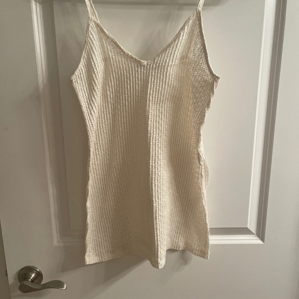 White laced tank top